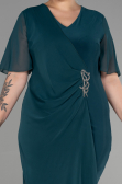 Robe De Soirée Grande Taille Mousseline Courte Émeraude ABK1299