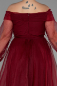 Robe Grande Taille Longue Rouge Bordeaux ABU1535
