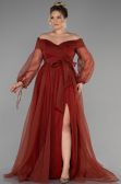 Robe Grande Taille Longue Marron clair ABU1535