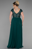Robe de Soirée Grande Taille Longue Mousseline Émeraude ABU3441