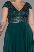 Robe de Soirée Grande Taille Longue Mousseline Émeraude ABU3441