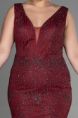 Robe De Fiançailles Grande Taille Longue Rouge Bordeaux ABU3368