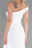 Robe Queue De Poisson Longue Blanc ABU3324