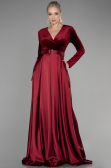 Robe De Soirée Longue Rouge Bordeaux ABU1523