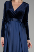 Robe De Soirée Longue Bleu Marine ABU1523