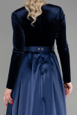 Robe De Soirée Longue Bleu Marine ABU1523