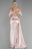 Robe De Soirée Satin Longue Cappuccino ABU3446