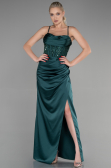 Robe de Soirée Longue Satin Émeraude ABU3459