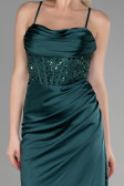 Robe de Soirée Longue Satin Émeraude ABU3459