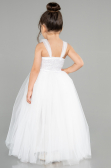 Robe de Soirée Enfants Longue Blanc ABU3031