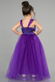 Robe de Soirée Enfants Longue Violet ABU3031