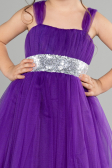 Robe de Soirée Enfants Longue Violet ABU3031