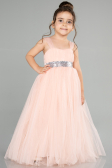 Robe De Soirée Enfants Longue Saumon ABU3031