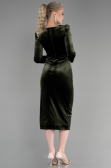Robe de Cérémonie Midi Velours Kaki ABK1896