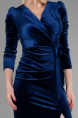 Robe de Cérémonie Midi Velours Bleu Marine ABK1896