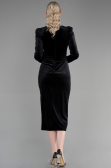Robe de Cérémonie Midi Velours Noir ABK1896