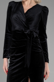 Robe de Cérémonie Midi Velours Noir ABK1896