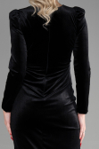 Robe de Cérémonie Midi Velours Noir ABK1896