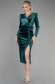 Robe de Cérémonie Midi Velours Émeraude ABK1896