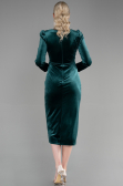Robe de Cérémonie Midi Velours Émeraude ABK1896
