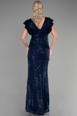 Robe Queue de Poisson Longue Bleu Marine ABU1481