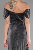 Robe de Soirée Longue Anthracite ABU2657