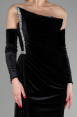 Robe De Soirée Velours Longue Noir ABU3364