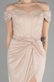 Robe de Soirée Longue Beige ABU3473