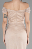Robe de Soirée Longue Beige ABU3473