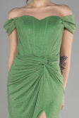 Robe de Soirée Longue Pistache vert ABU3473