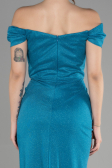 Robe de Soirée Longue Vert Pétrole ABU3473