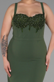 Robe De Invitation Grande Taille Midi Kaki ABK1882