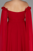 Robe Grande Taille Longue Mousseline Rouge ABU3464