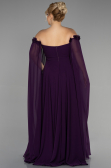 Robe Grande Taille Longue Mousseline Violet ABU3464