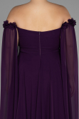 Robe Grande Taille Longue Mousseline Violet ABU3464