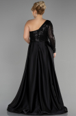 Robe de Soirée Grande Taille Longue Noir ABU2165