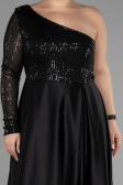 Robe de Soirée Grande Taille Longue Noir ABU2165