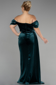 Robe Grande Taille Longue Velours Émeraude ABU1991