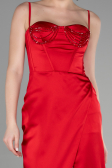 Robe de Soirée Longue Satin Rouge ABU3390
