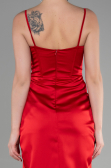 Robe de Soirée Longue Satin Rouge ABU3390