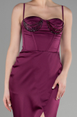 Robe de Soirée Longue Satin Prune ABU3390