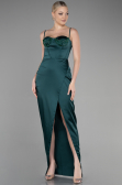 Robe de Soirée Longue Satin Émeraude ABU3390