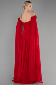 Robe de Soirée Longue Mousseline Rouge ABU3462