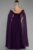 Robe de Soirée Longue Mousseline Violet ABU3462
