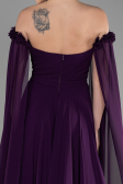 Robe de Soirée Longue Mousseline Violet ABU3462