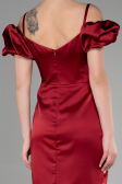 Robe de Cérémonie Midi Satin Rouge Bordeaux ABK1922