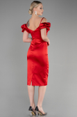 Robe de Cérémonie Midi Satin Rouge ABK1922