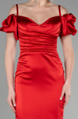 Robe de Cérémonie Midi Satin Rouge ABK1922