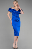Robe de Cérémonie Midi Satin Bleu Saxe ABK1922