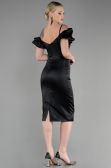 Robe de Cérémonie Midi Satin Noir ABK1922